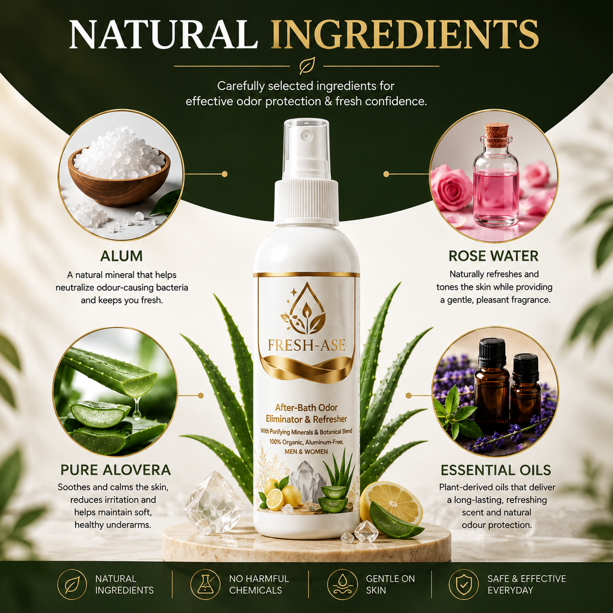 FRESH-ASE After-Bath Odor Eliminator & Refresher — 200ml