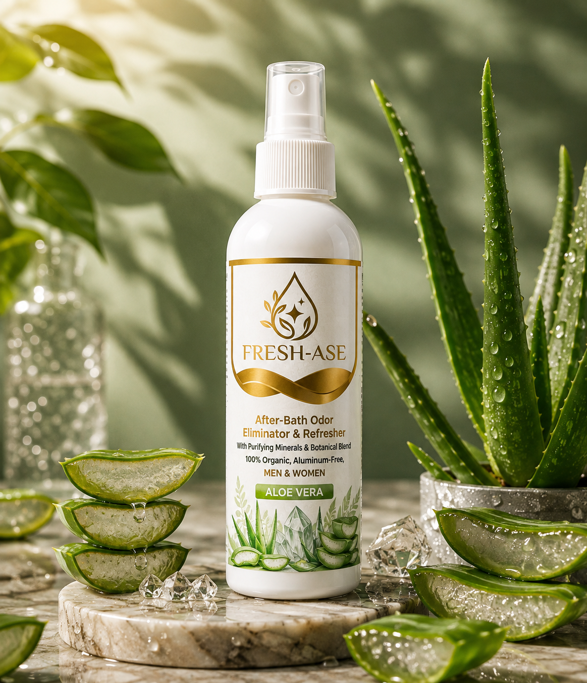 FRESH-ASE After-Bath Odor Eliminator &amp; Refresher — Aloe Vera 200ml (Coming Soon)